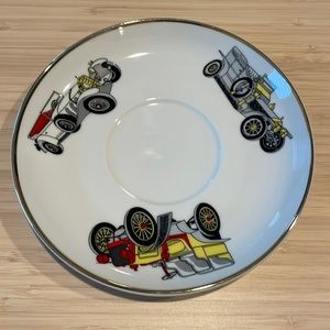 Vintage Saucer by Princess House - Various Old Autos, Gold Trim